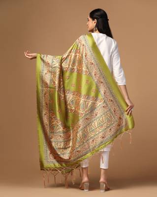 Digital print assam silk dupatta for women and girls to wear on gown chaniya choli kurti etc 4