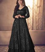 Black Georgette Wedding Lehenga Salwar Kameez