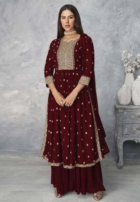 Maroon Nyra Cut Kurta Set 1