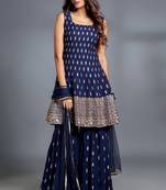 Royal Blue Embroidered ethnic Set