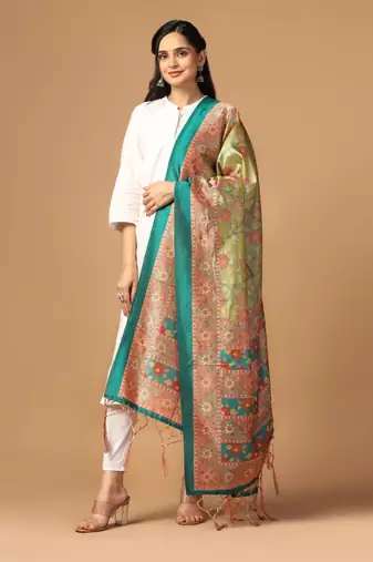 Digital print assam silk dupatta for women and girls to wear on gown chaniya choli kurti etc