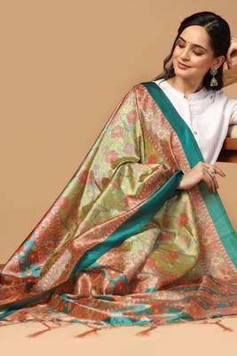 Digital print assam silk dupatta for women and girls to wear on gown chaniya choli kurti etc 3