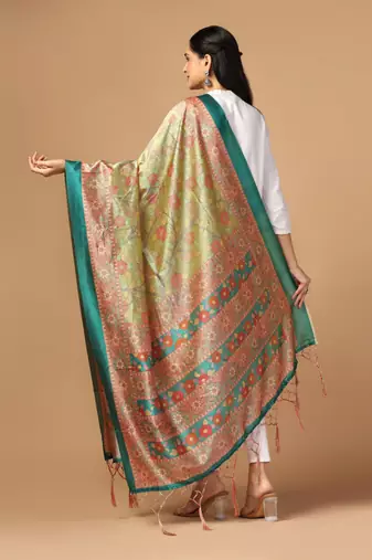Digital print assam silk dupatta for women and girls to wear on gown chaniya choli kurti etc