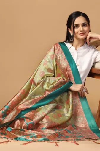 Digital print assam silk dupatta for women and girls to wear on gown chaniya choli kurti etc