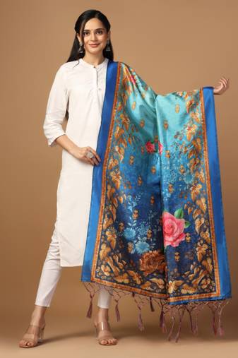 Digital print assam silk dupatta for women and girls to wear on gown chaniya choli kurti etc