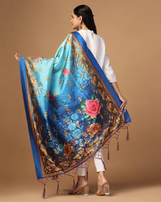 Digital print assam silk dupatta for women and girls to wear on gown chaniya choli kurti etc 3