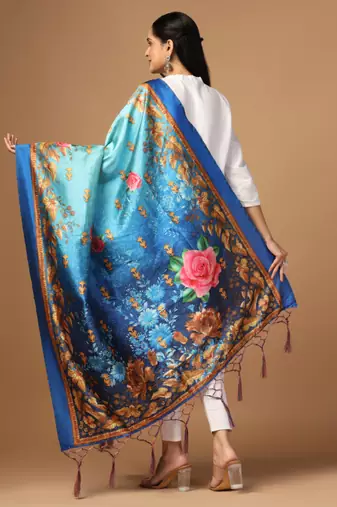 Digital print assam silk dupatta for women and girls to wear on gown chaniya choli kurti etc