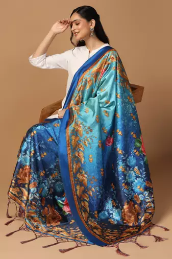 Digital print assam silk dupatta for women and girls to wear on gown chaniya choli kurti etc
