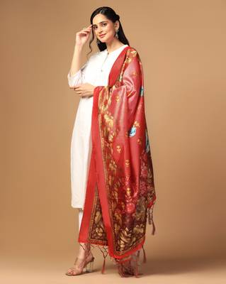 Digital print assam silk dupatta for women and girls to wear on gown chaniya choli kurti etc 2
