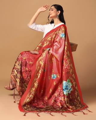 Digital print assam silk dupatta for women and girls to wear on gown chaniya choli kurti etc 3
