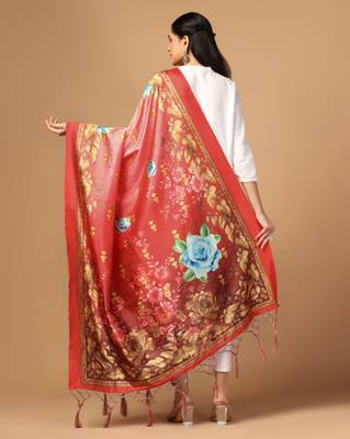 Digital print assam silk dupatta for women and girls to wear on gown chaniya choli kurti etc 4