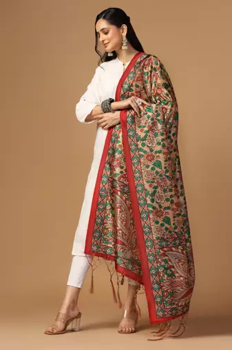 Digital print assam silk dupatta for women and girls to wear on gown chaniya choli kurti etc