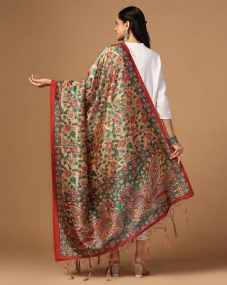 Digital print assam silk dupatta for women and girls to wear on gown chaniya choli kurti etc 4