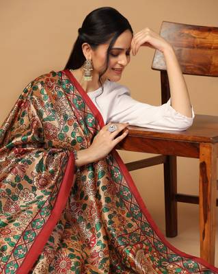 Digital print assam silk dupatta for women and girls to wear on gown chaniya choli kurti etc 5