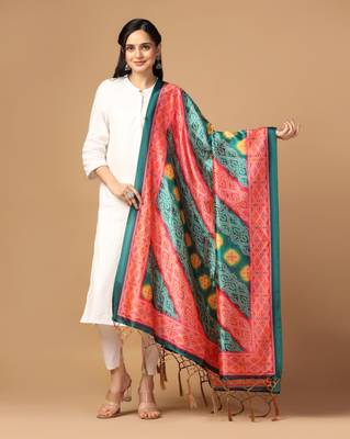 Digital print assam silk dupatta for women and girls to wear on gown chaniya choli kurti etc 1