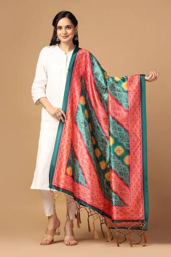 Digital print assam silk dupatta for women and girls to wear on gown chaniya choli kurti etc