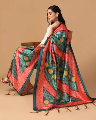 Digital print assam silk dupatta for women and girls to wear on gown chaniya choli kurti etc 5