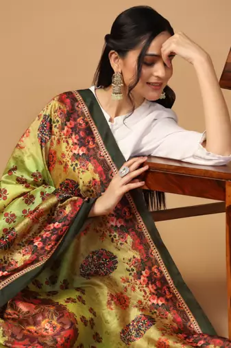 Digital print assam silk dupatta for women and girls to wear on gown chaniya choli kurti etc