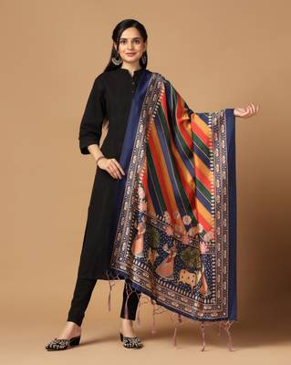 Digital print assam silk dupatta for women and girls to wear on gown chaniya choli kurti etc 1