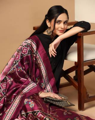 Digital print assam silk dupatta for women and girls to wear on gown chaniya choli kurti etc 3