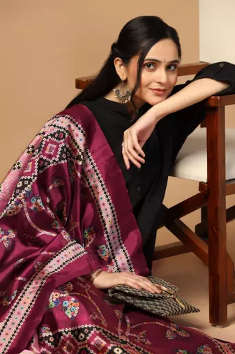 Digital print assam silk dupatta for women and girls to wear on gown chaniya choli kurti etc