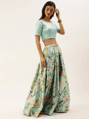 Sea Green Printed Lehenga Set 2