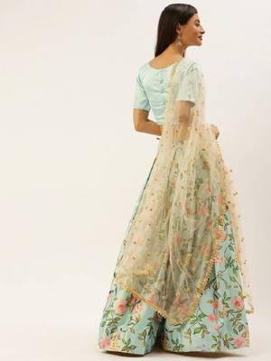 Sea Green Printed Lehenga Set 3