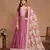 Pink embroidered art silk semi stitched anarkali suit