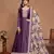 Purple embroidered art silk anarkali suit