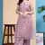 Trendmalls Net Embroidery Sequence Work Kurta Palazzo Set with Dupatta Purple Kurta Set