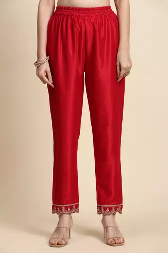 Trendmalls  Vichitra Silk Sequence Embroidery Anarkali Kurta Pant Salwar Suit Set Kurta Set for Women
