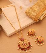 Elephant Carved Multicolored Beaded Necklace and Earrings Set