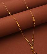 Simple Gold Chain Mangalsutra with Small Gold and Black Beads