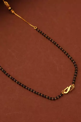 Gold-Plated Traditional Tali Mangalsutra with Floral Pendant