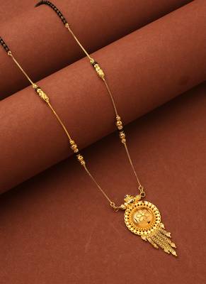 Gold-Plated Traditional Tali Mangalsutra with Floral Pendant 1