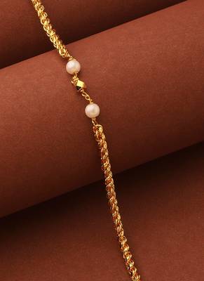 Gold Plated Necklace With White Beads 2