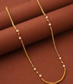 Gold Plated Necklace With White Beads