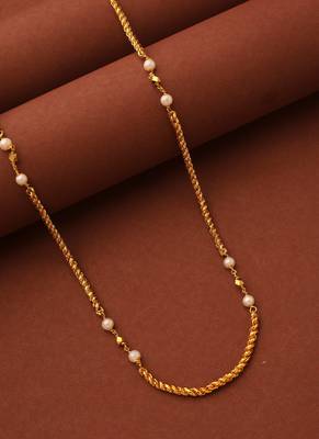 Gold Plated Necklace With White Beads 3