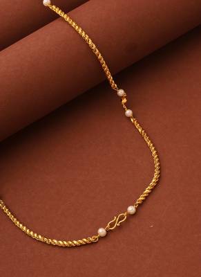 Gold Plated Necklace With White Beads 4