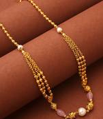 Golden necklace with multicolour beads