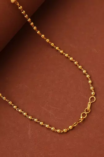 Gold Necklace With Green beads