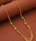 Gold Necklace With Green beads