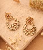Gold Plated Earrings with American Stones