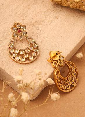 Gold Plated Earrings with American Stones 3