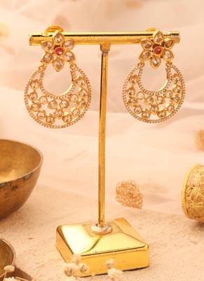 Gold Plated Earrings with American Stones 4