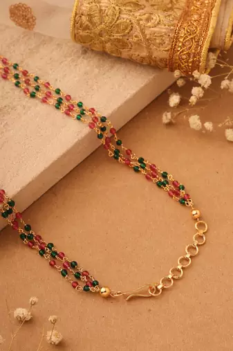 Multicolour Beaded Stone Multi-Layer Necklace Set
