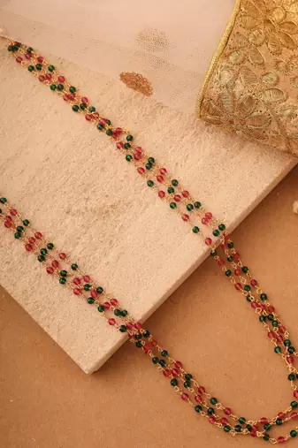 Multicolour Beaded Stone Multi-Layer Necklace Set