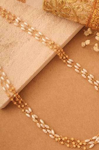White Beaded Multi-Layer Necklace Set