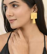 Gold plated  long earrings for women