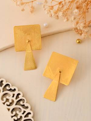 Gold plated  long earrings for women 2